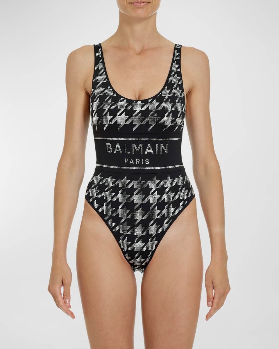 Olimpionic Crystal Houndstooth One-Piece Swimsuit